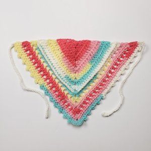 Multicolor Crochet Bandana HANDMADE One Size Cottagecore Kidcore Triangle NEW